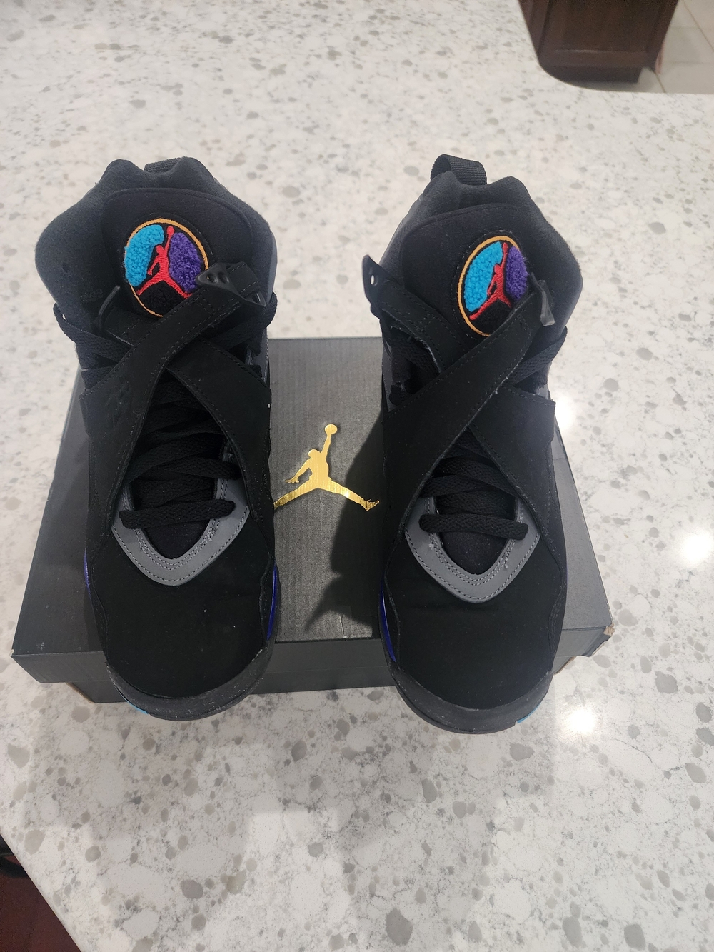 Air Jordan 8 Reyro BG Basketball Shoes with Multicolor Logo -